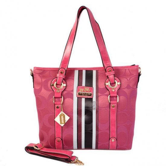 Coach Logo In Signature Medium Pink Totes BEU | Women - Click Image to Close